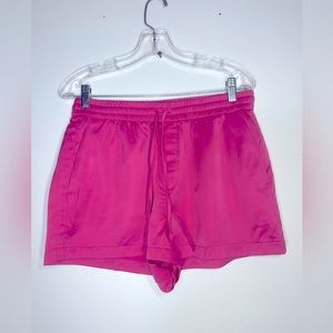 ZARA - L - Hot Pink Satin Feel Shorts w/ Drawstring